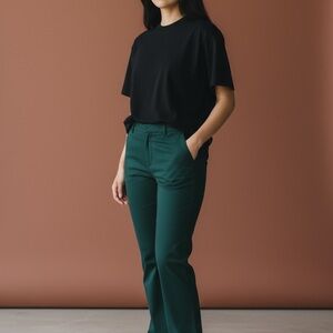 Betabrand Women's 2 Pocket Straight Leg Pants Botanical 1X